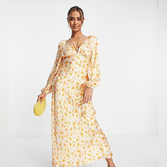 Ever New Billie Satin Tie Midi Dress โ  US 6 - Picture 6 of 14